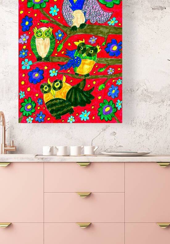 Abstract Cute Doodle Art Owls by Catriona Roberts Nature Photography and Designs