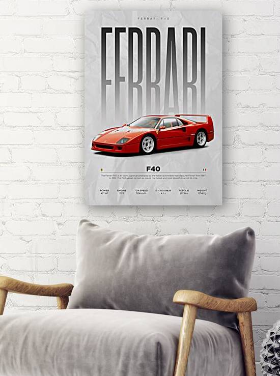 Ferrari F40 Print by Conceptual Photography