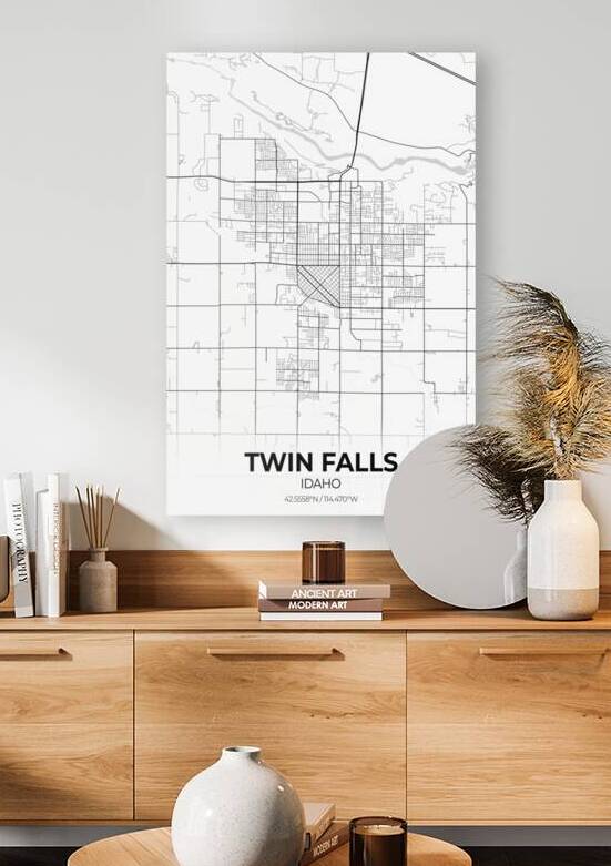 Twin Falls Idaho City Map Print by Conceptual Photography