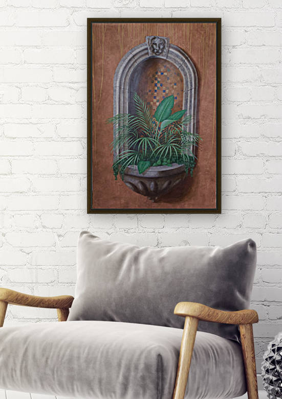Wall Alcove with Plants - Trompe Loeil by Wallshazam