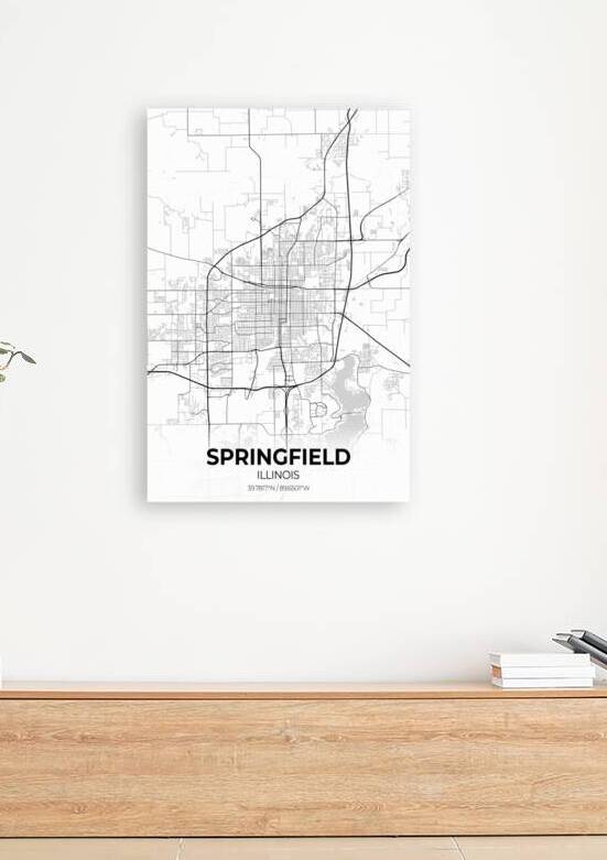 Springfield Illinois City Map Print by Conceptual Photography
