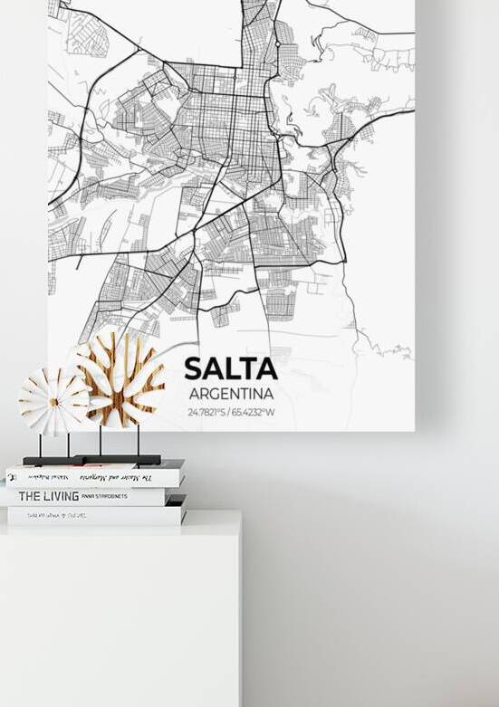 Salta Argentina City Map Print by Conceptual Photography