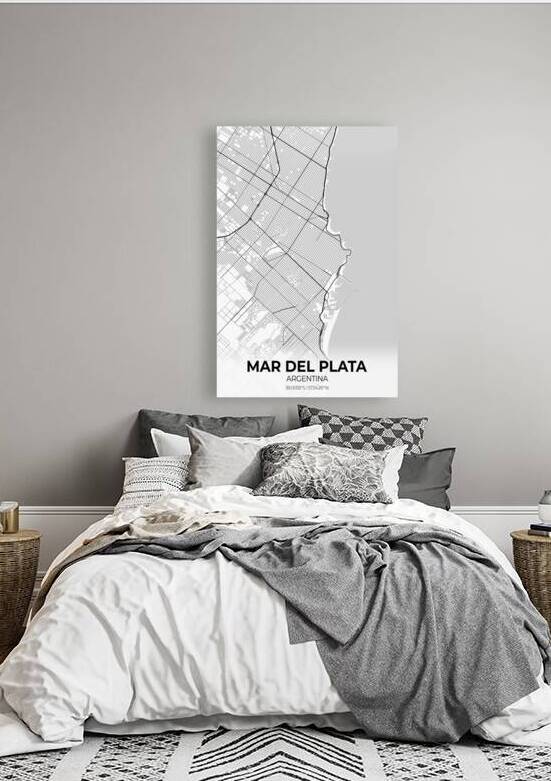 Mar del Plata Argentina City Map Print by Conceptual Photography