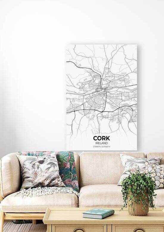 Cork Ireland City Map Print by Conceptual Photography