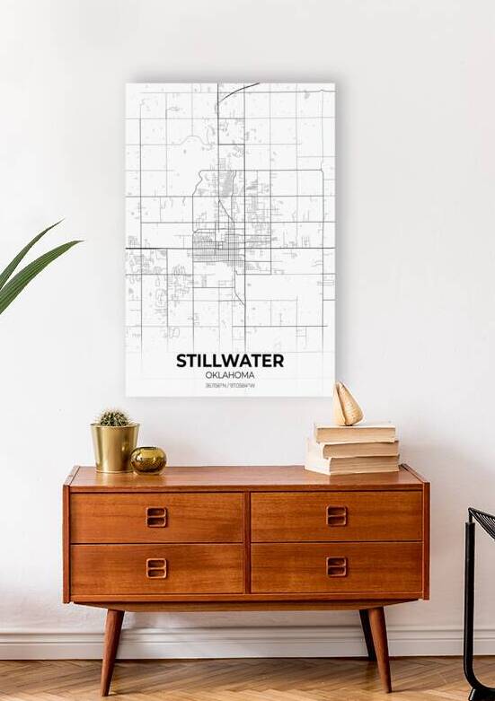 Stillwater Oklahoma City Map Print by Conceptual Photography