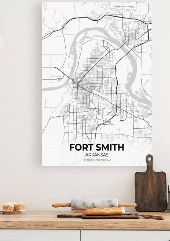 Fort Smith Arkansas City Map Print by Conceptual Photography