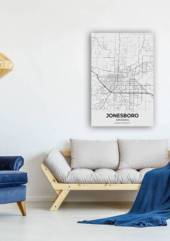 Jonesboro Arkansas City Map Print by Conceptual Photography