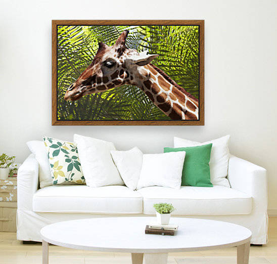 Giraffe with Palms by Wallshazam