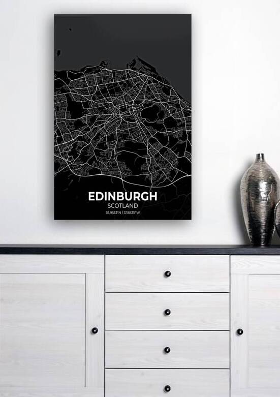 Edinburgh Scotland City Map Print by Conceptual Photography