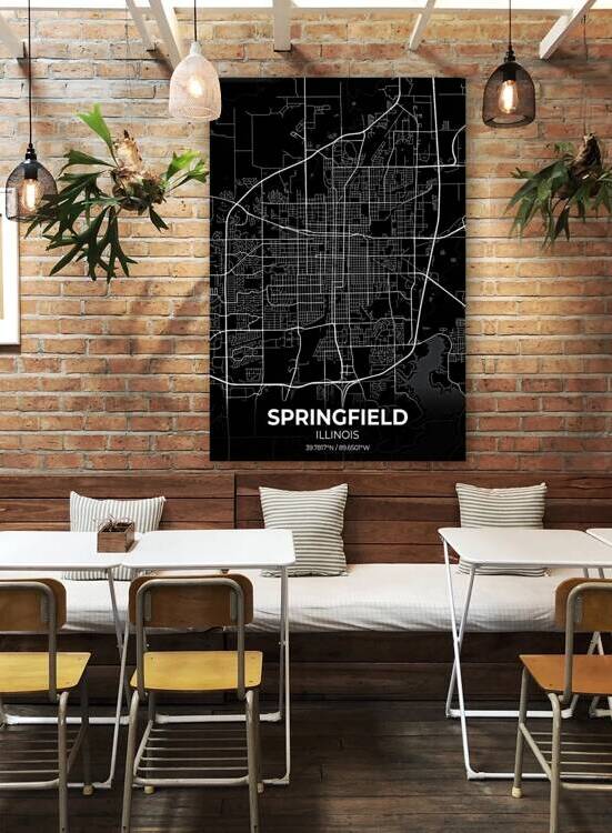 Springfield Illinois City Map Print by Conceptual Photography