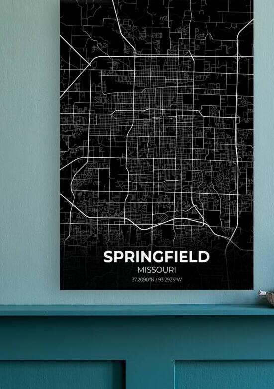 Springfield Missouri City Map Print by Conceptual Photography