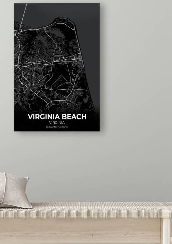 Virginia Beach City Map Print by Conceptual Photography