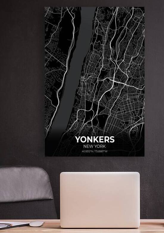 Yonkers New York City Map Print by Conceptual Photography