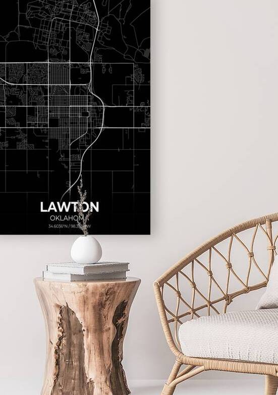 Lawton Oklahoma City Map Print by Conceptual Photography