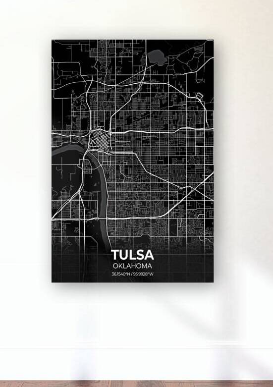 Tulsa Oklahoma City Map Print by Conceptual Photography