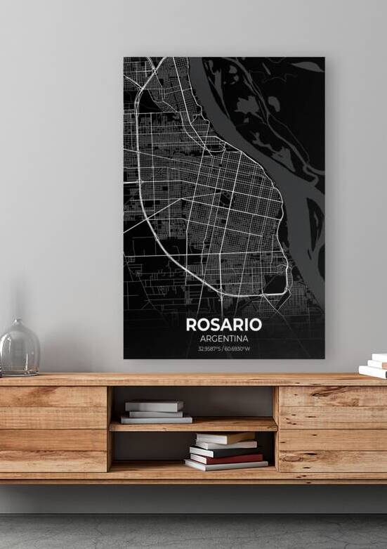 Rosario Argentina City Map Print by Conceptual Photography