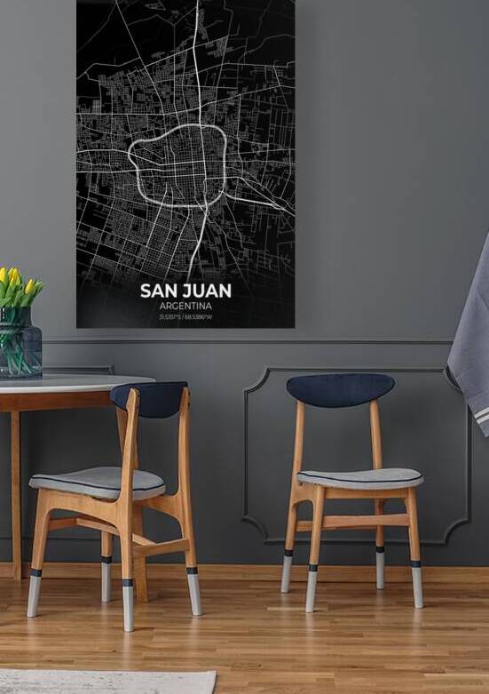 San Juan Argentina City Map Print by Conceptual Photography