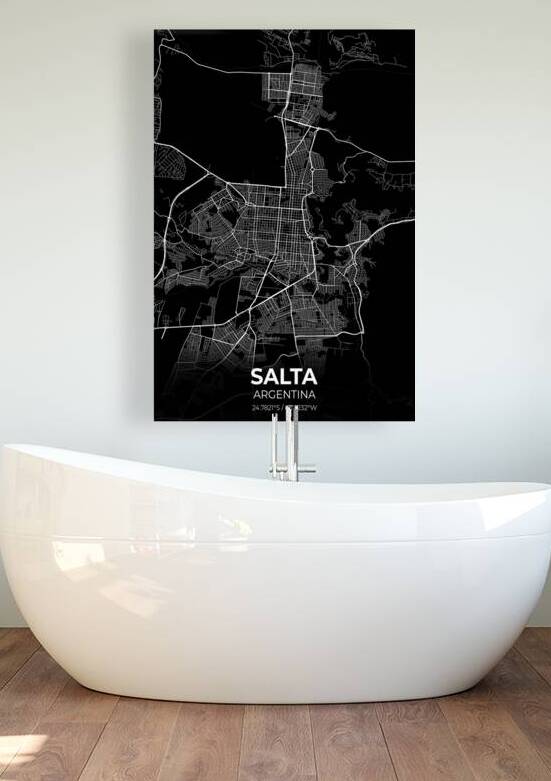 Salta Argentina City Map Print by Conceptual Photography