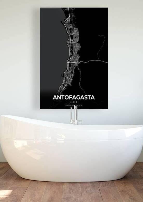 Antofagasta Chile City Map Print by Conceptual Photography
