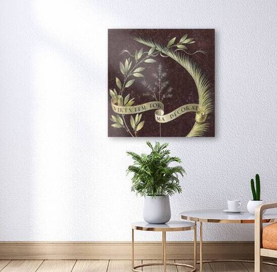 Wreath of Laurel Palm and Juniper with a Scroll inscribed Virtutem Forma Decorat by Art Of Destiny