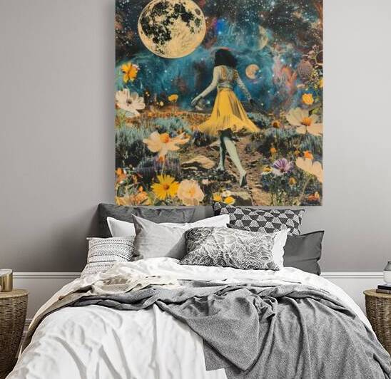 Abstract Modern Art Painting Print Mixed Media Collage Wall Art for Home Décor Unique Original Christmas Gift By Acclaimed Artist Kate Colson 1 by Kate Colson Studio