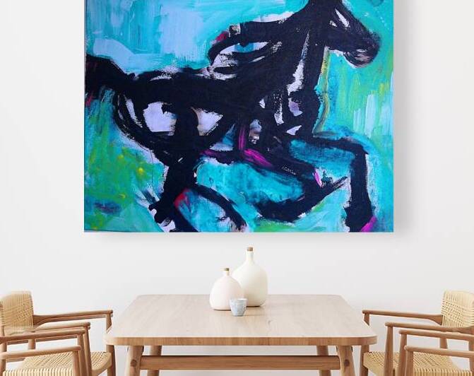 Abstract Modern Art Painting Print Mixed Media Collage Wall Art for Home Décor Unique Original Christmas Gift By Acclaimed Artist Kate Colson 1 by Kate Colson Studio