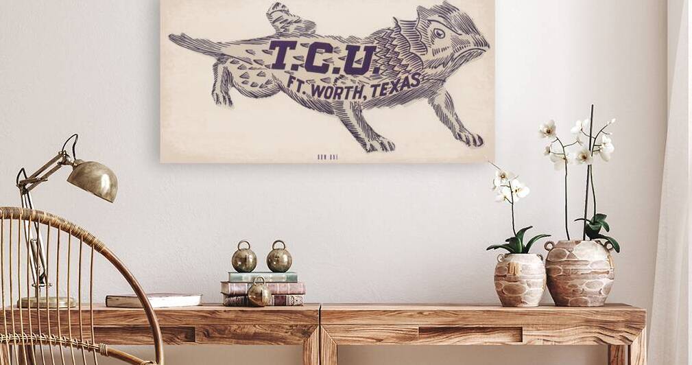 Vintage TCU Ft. Worth Art by Row One Brand