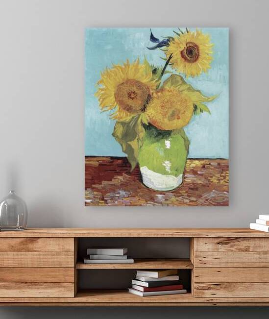 Vincent van Goghs Vase with Three Sunflowers 1888 by Art Of Destiny
