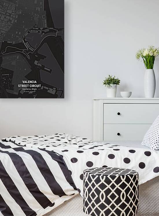 Valencia Street Circuit Race Track Map Print by Conceptual Photography