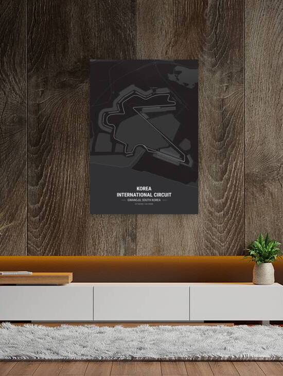 Korea International Circuit Race Track Map Print by Conceptual Photography