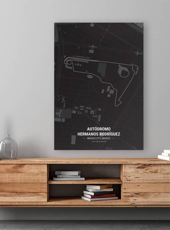 Autodromo Hermanos Rodriguez Race Track Map Print by Conceptual Photography