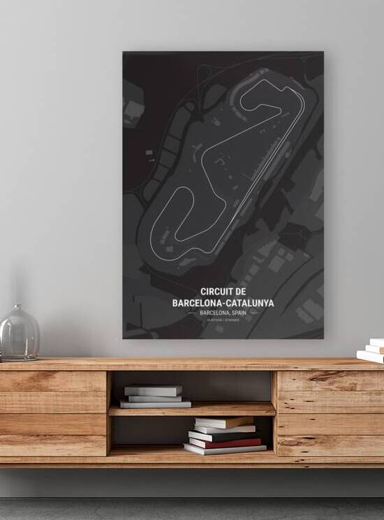 Circuit de Barcelona-Catalunya Race Track Map Print by Conceptual Photography