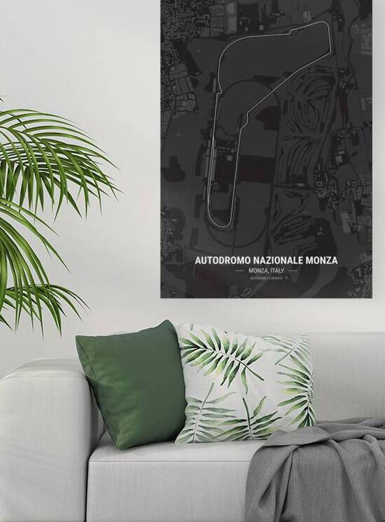 Autodromo Nazionale Monza Race Track Map Print by Conceptual Photography