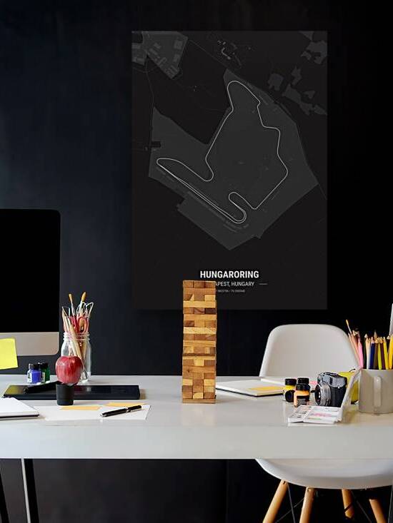 Hungaroring Race Track Map Print by Conceptual Photography