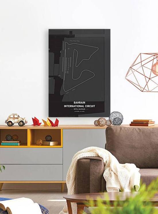 Bahrain International Circuit Race Track Map Print by Conceptual Photography