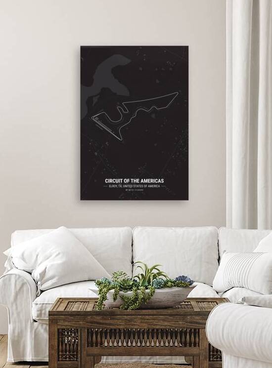 Circuit of the Americas Race Track Map Print by Conceptual Photography