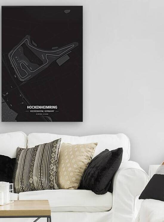 Hockenheimring Race Track Map Print by Conceptual Photography