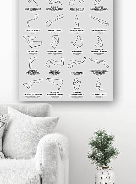 2020 Formula One World Championship Schedule Print by Conceptual Photography