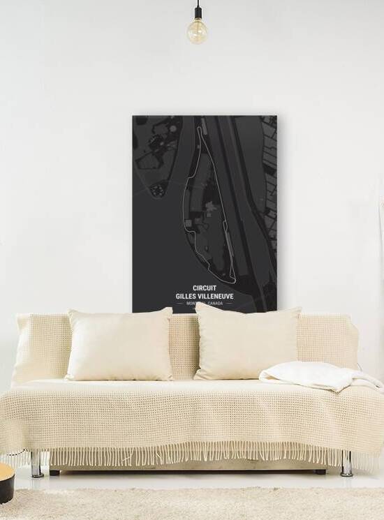 Circuit Gilles Villeneuve Race Track Map Print by Conceptual Photography