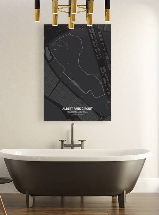 Albert Park Circuit Race Track Map Print by Conceptual Photography