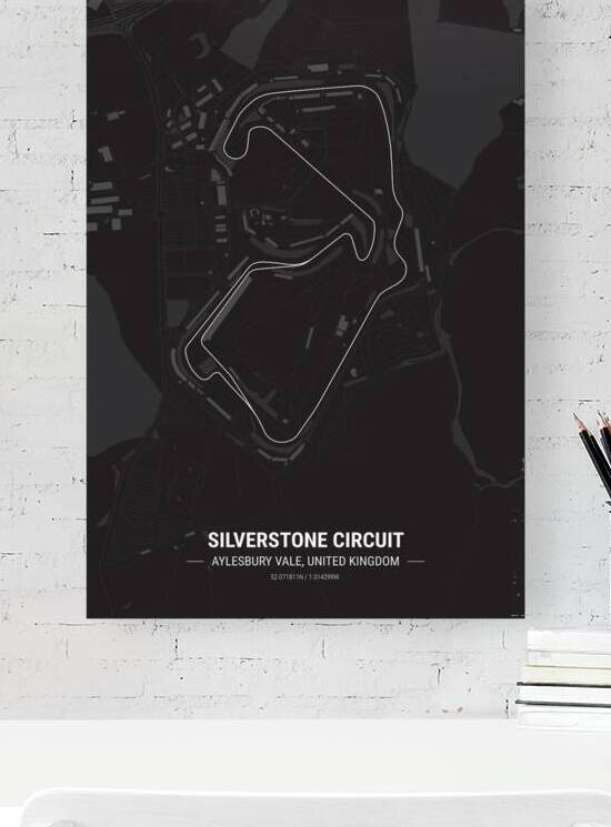 Silverstone Circuit Race Track Map Print by Conceptual Photography