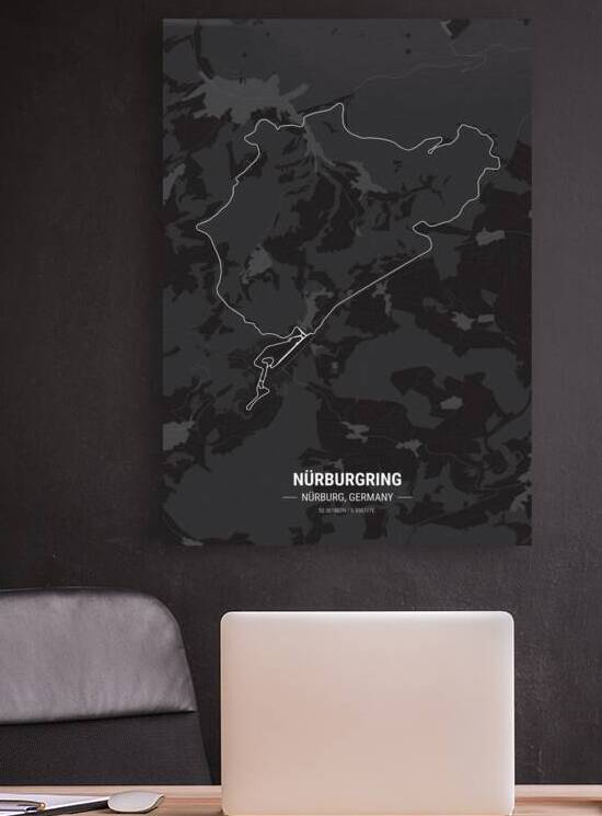 Nurburgring Race Track Map Print by Conceptual Photography