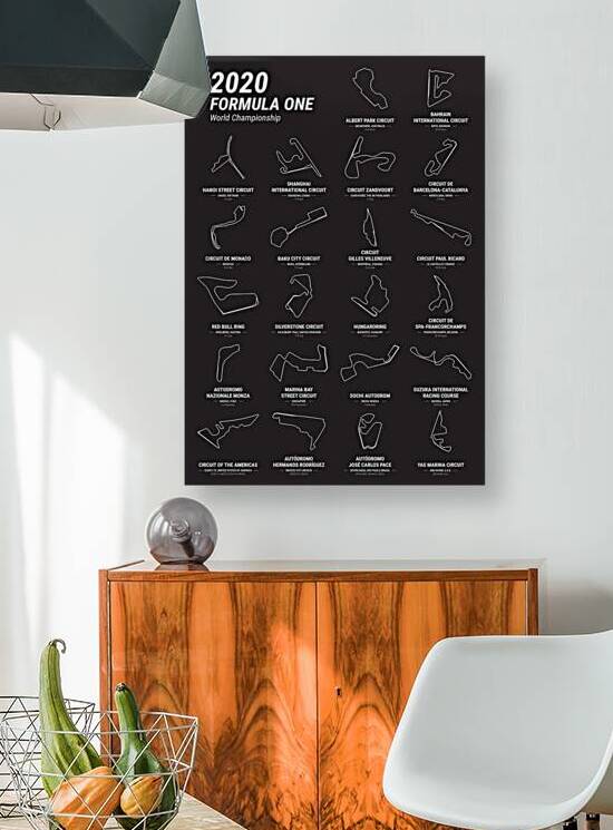 2020 Formula One World Championship Schedule Print by Conceptual Photography