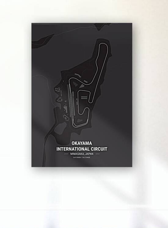  Okayama International Circuit Race Track Map Print by Conceptual Photography