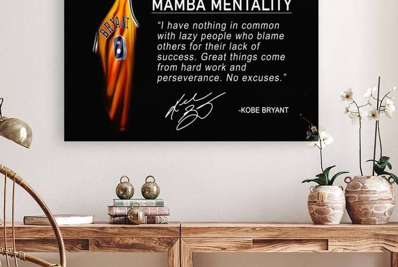 Mamba Mentality Kobe Bryant Motivational Print by Conceptual Photography