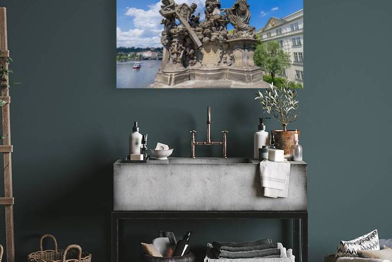 Czechia Baroque Charles Bridge on Vlatva connecting Prague Castle lesser quarter and Old Town by Elijah Lovkoff