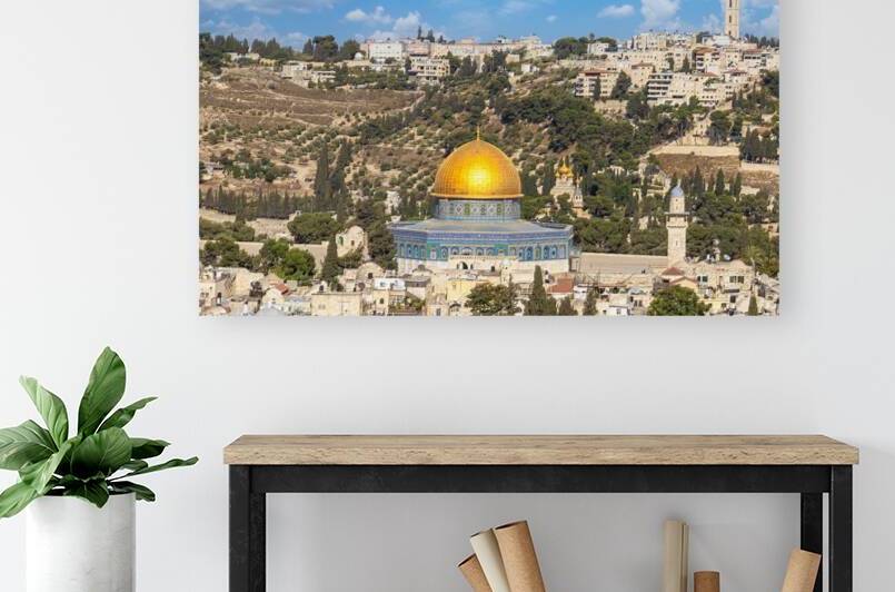 Jerusalem Islamic shrine Dome of Rock located in the Old City on Temple Mount near Western Wall by Elijah Lovkoff