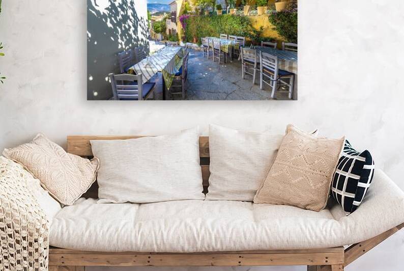 Greece historic neighborhood of Plaka and Anafiotika in Athens with restaurants near Acropolis by Elijah Lovkoff