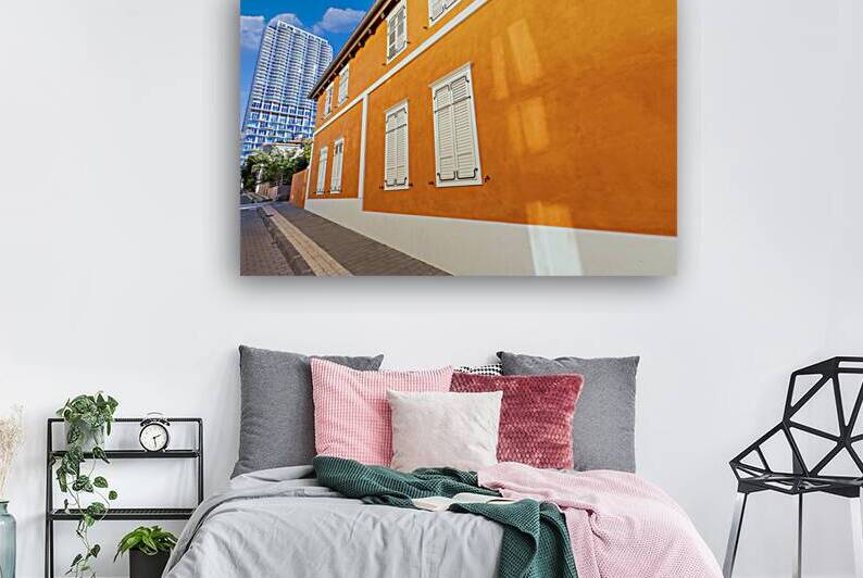 Israel Tel Aviv historic neighborhood Neve Tzedek with art galleries boutiques and old houses by Elijah Lovkoff