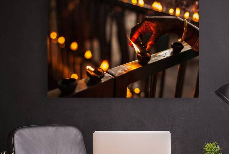 Diwali lights in temple by Dmitry Rukhlenko